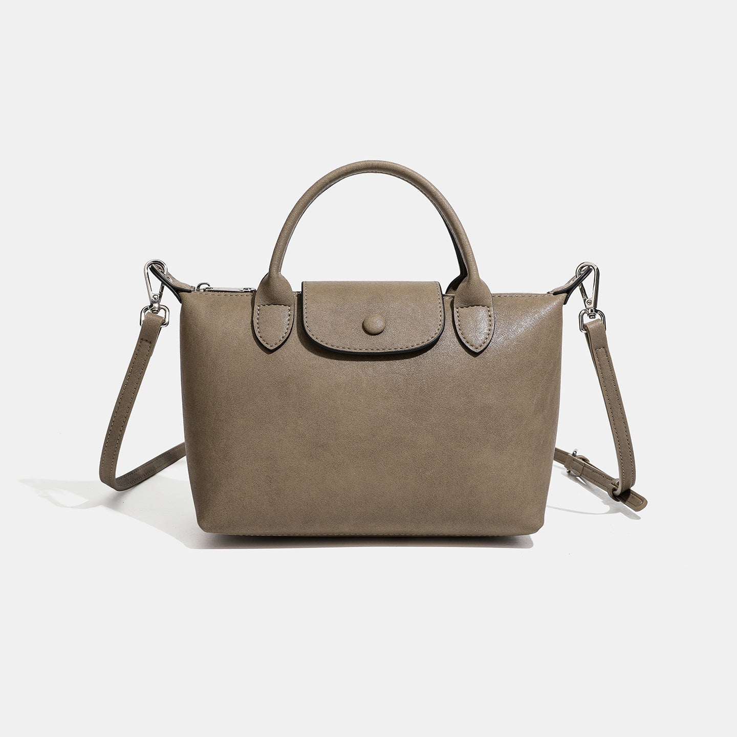 Women's Genuine Leather Dumpling Bag with Detachable Strap