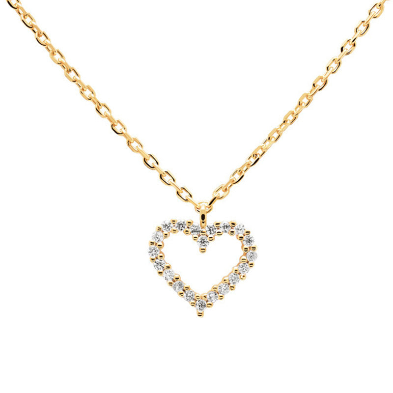 “Cupid Heartline” S925 Sterling Silver Openwork Heart Necklace