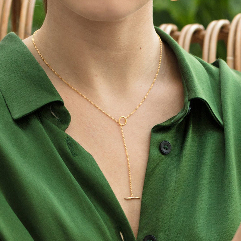 “Orbit Line” S925 Sterling Silver Geometric Necklace