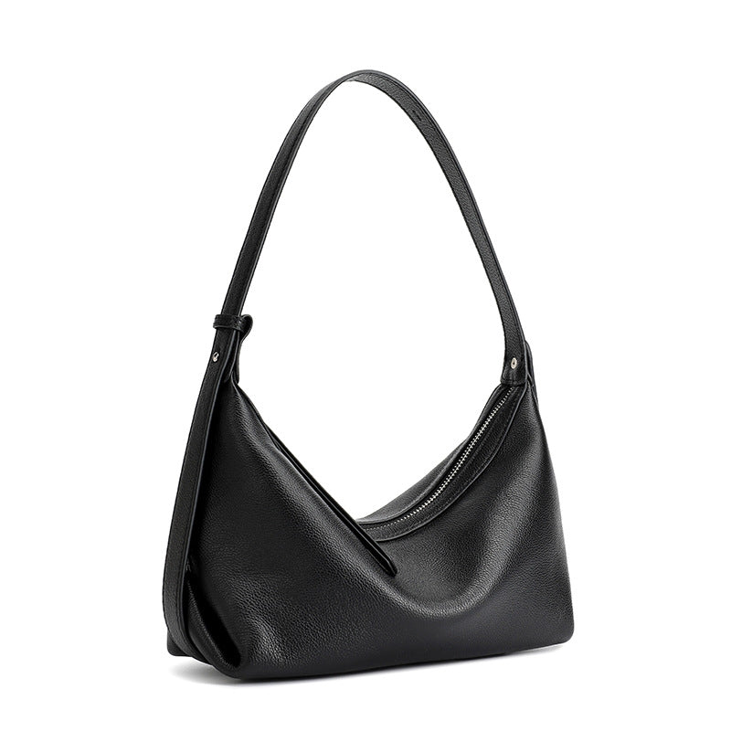 Women's Pebbled Cowhide Slouchy Hobo Bag with Hidden Strap