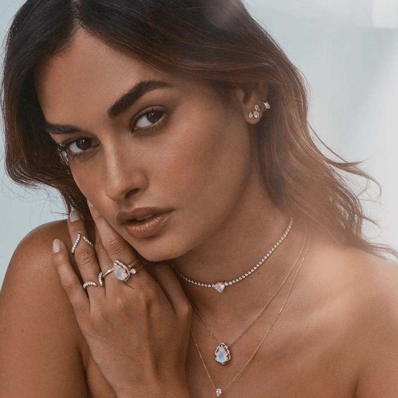 “Dewline Chic” S925 Sterling Silver 5A Zircon Teardrop Stud Earrings