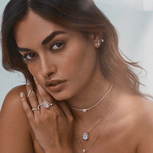 “Dewline Chic” S925 Sterling Silver 5A Zircon Teardrop Stud Earrings