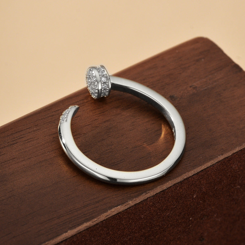 “Luxe Orbit” S925 Sterling Silver Sparkling Open Ring Collection