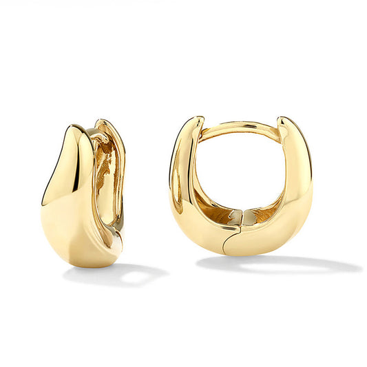 “Fluid Wave” S925 Sterling Silver Sculptural Wave Hoop Earrings