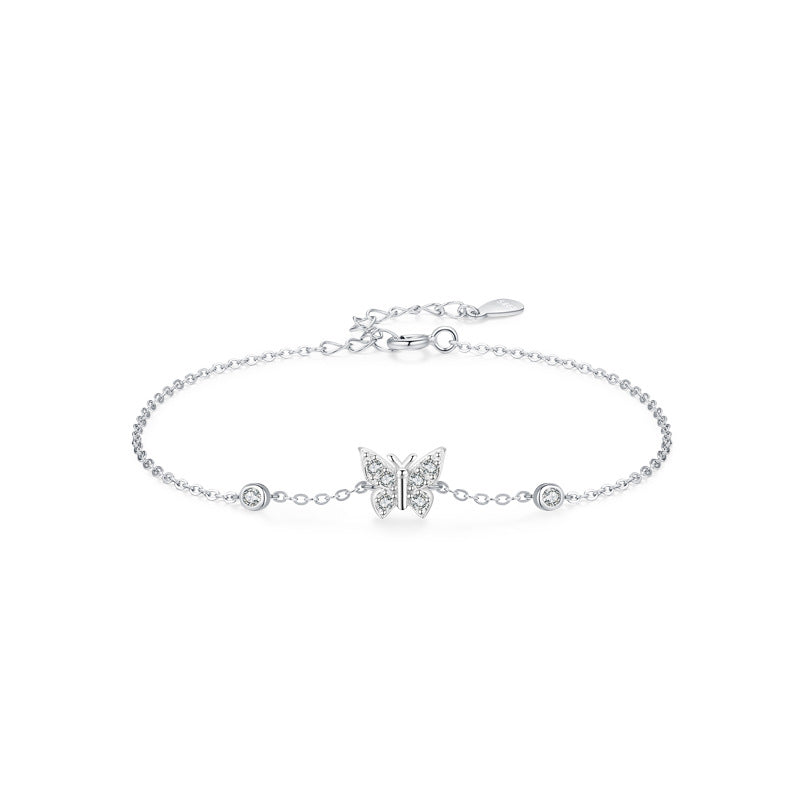 Sweet Celeste 925 Sterling Silver Pavé Cubic Zirconia Charm Bracelet
