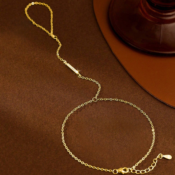 “Linked Grace” S925 Sterling Silver Hand-to-Finger Chain Bracelet