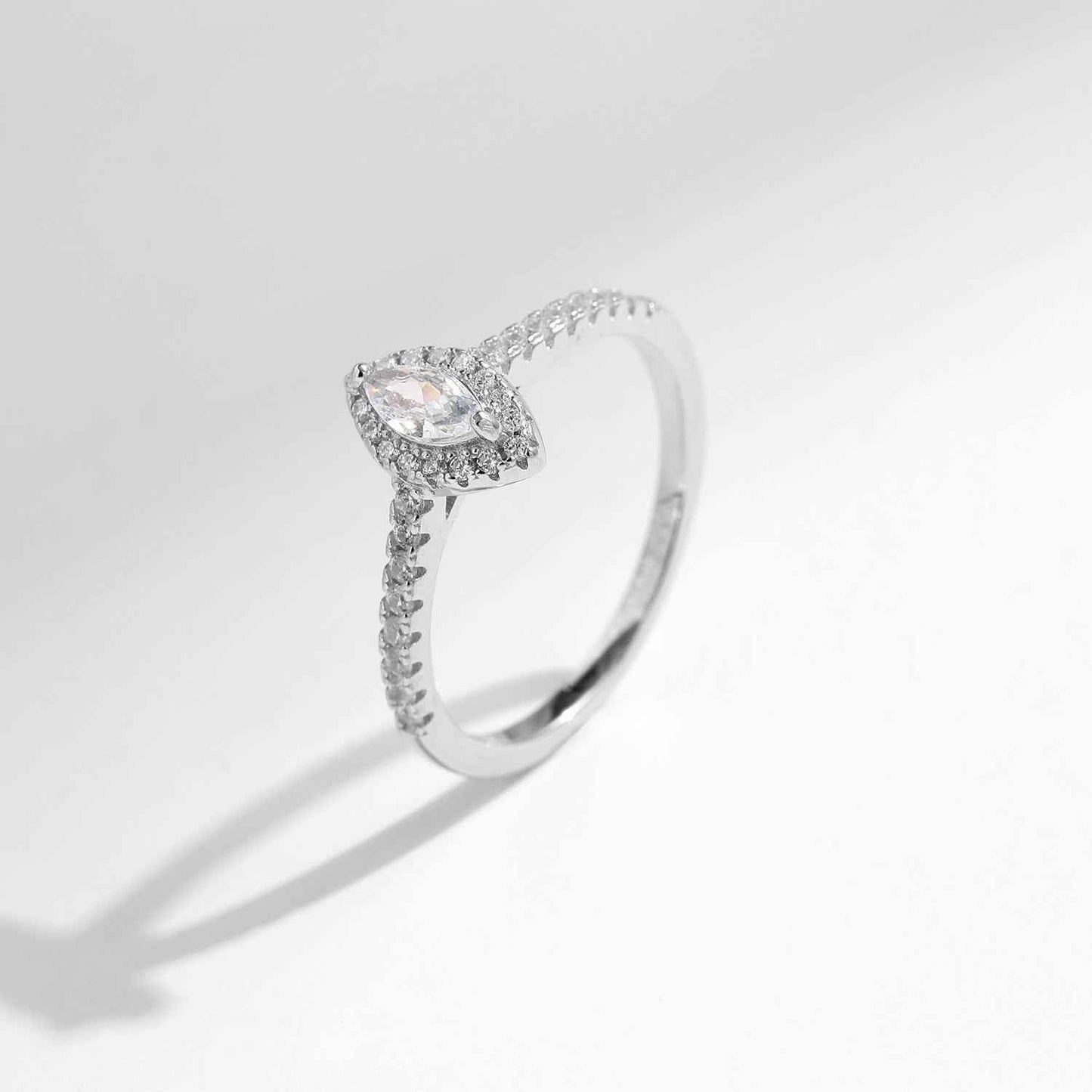 Marquise Halo Pavé Ring 925 Sterling Silver 5A Zircon