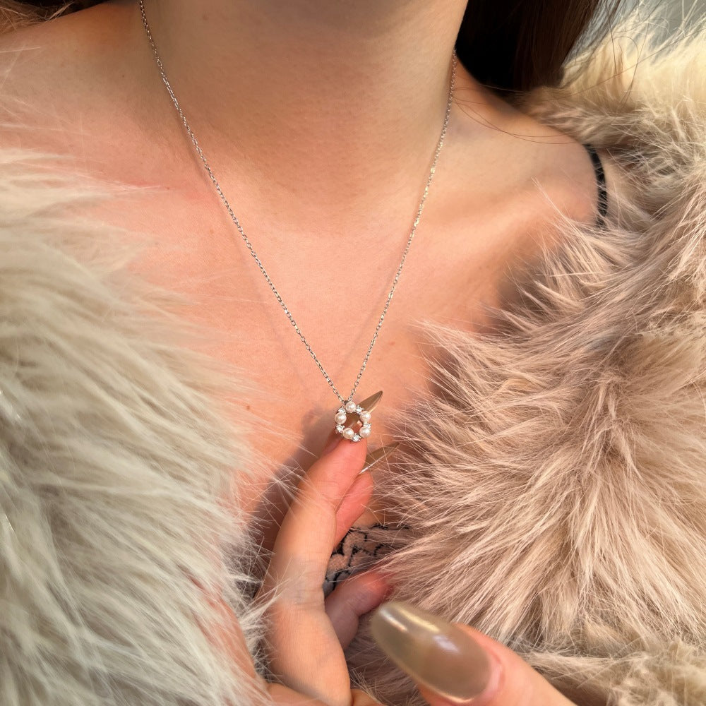 Pearl Halo S925 Silver Luminous Pearl Ring Pendant Necklace
