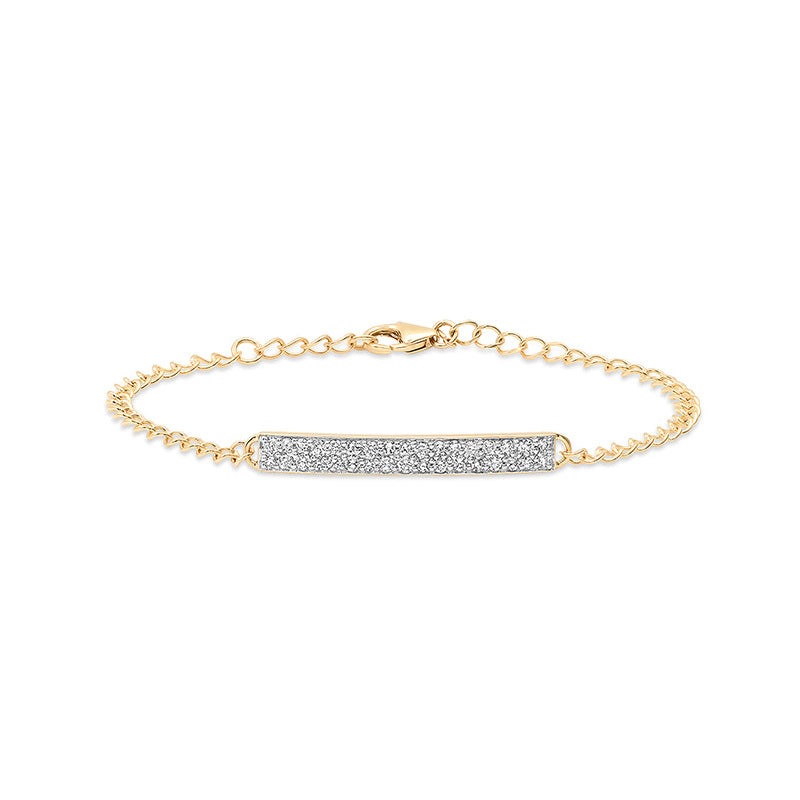 “Crystal Frame” S925 Sterling Silver Geometric Heart Link Bracelet