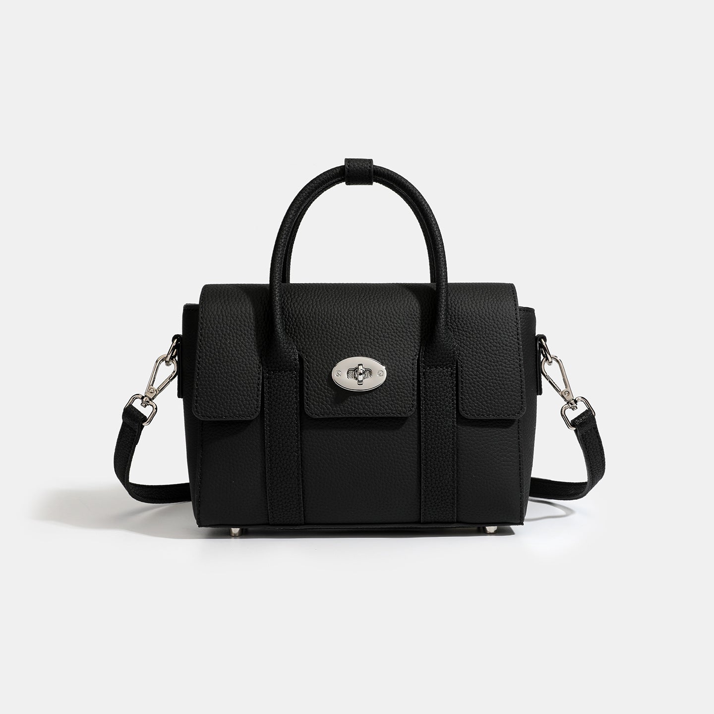 Women's Top-Grain Cowhide Vintage Twist-Lock Box Bag