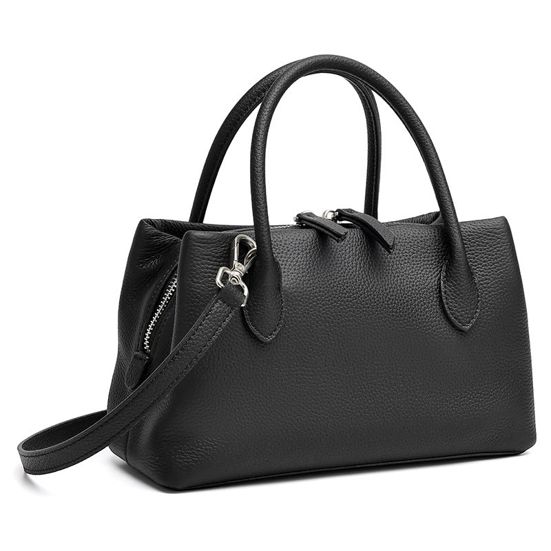 Women's Pebbled Cowhide Mini Tote Bag with Detachable Strap