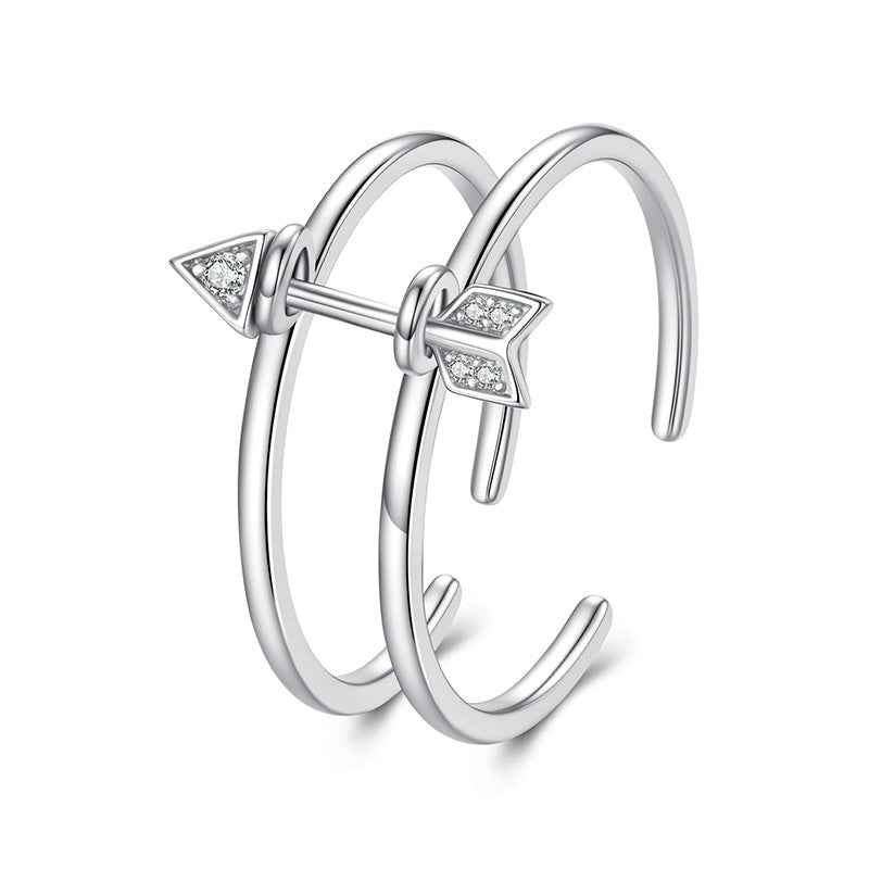 925 Sterling Silver Arrow Open Adjustable Ring