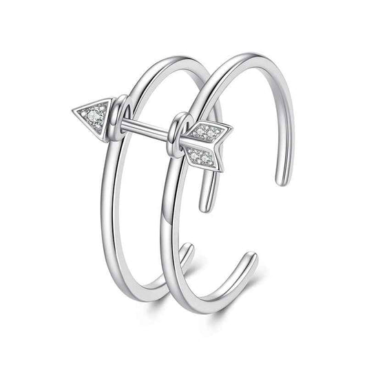 925 Sterling Silver Arrow Open Adjustable Ring