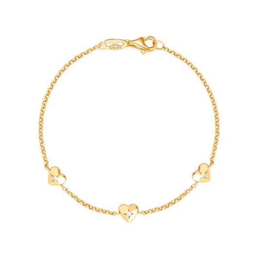 Velour Hearts Mini Heart Zircon Bracelet 925 Sterling Silver