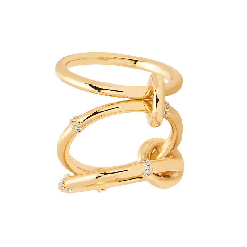 “Triple Halo” S925 Sterling Silver Triple-Band Zircon Ring