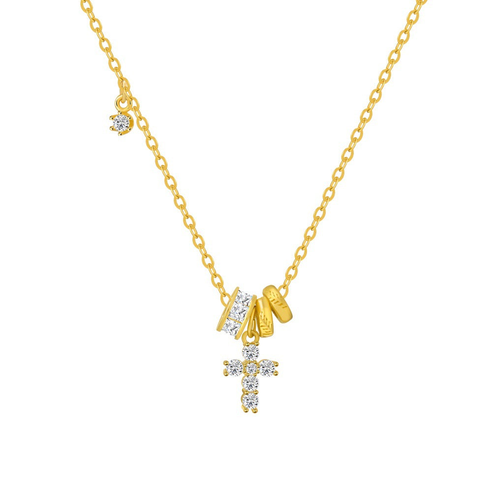 925 Sterling Silver Cubic Zirconia Cross Necklace – Golden Faith Mark