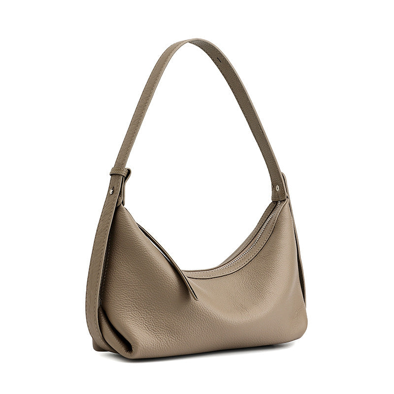 Women's Pebbled Cowhide Slouchy Hobo Bag with Hidden Strap