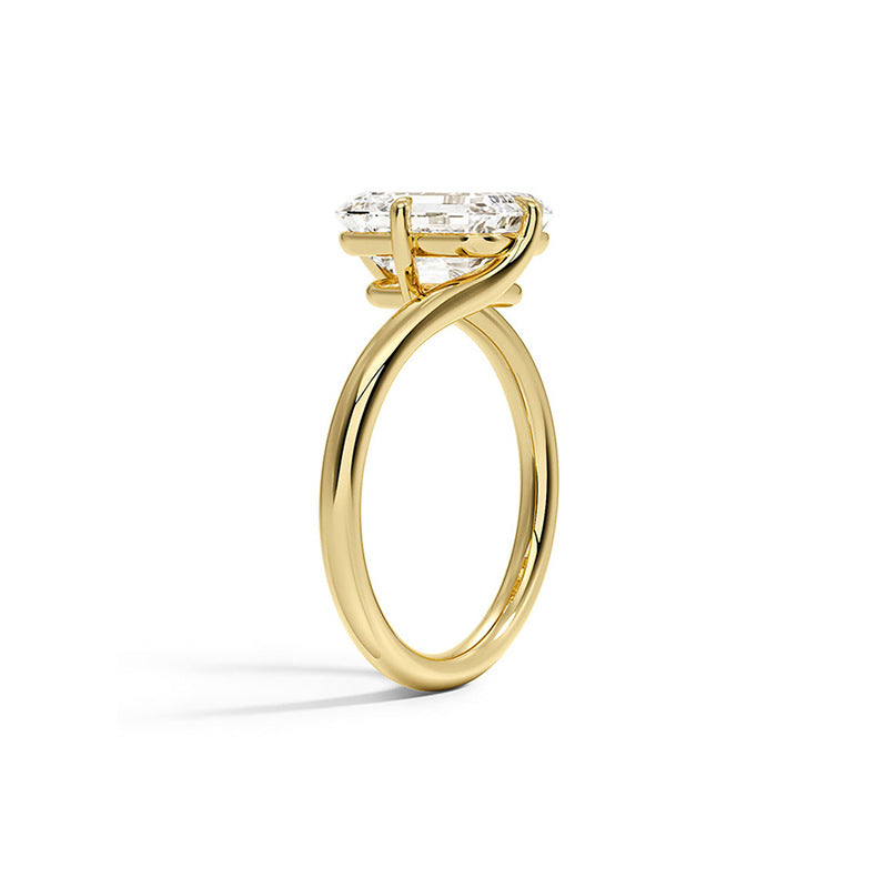 “Square Radiance” S925 Sterling Silver Square Zircon Solitaire Ring