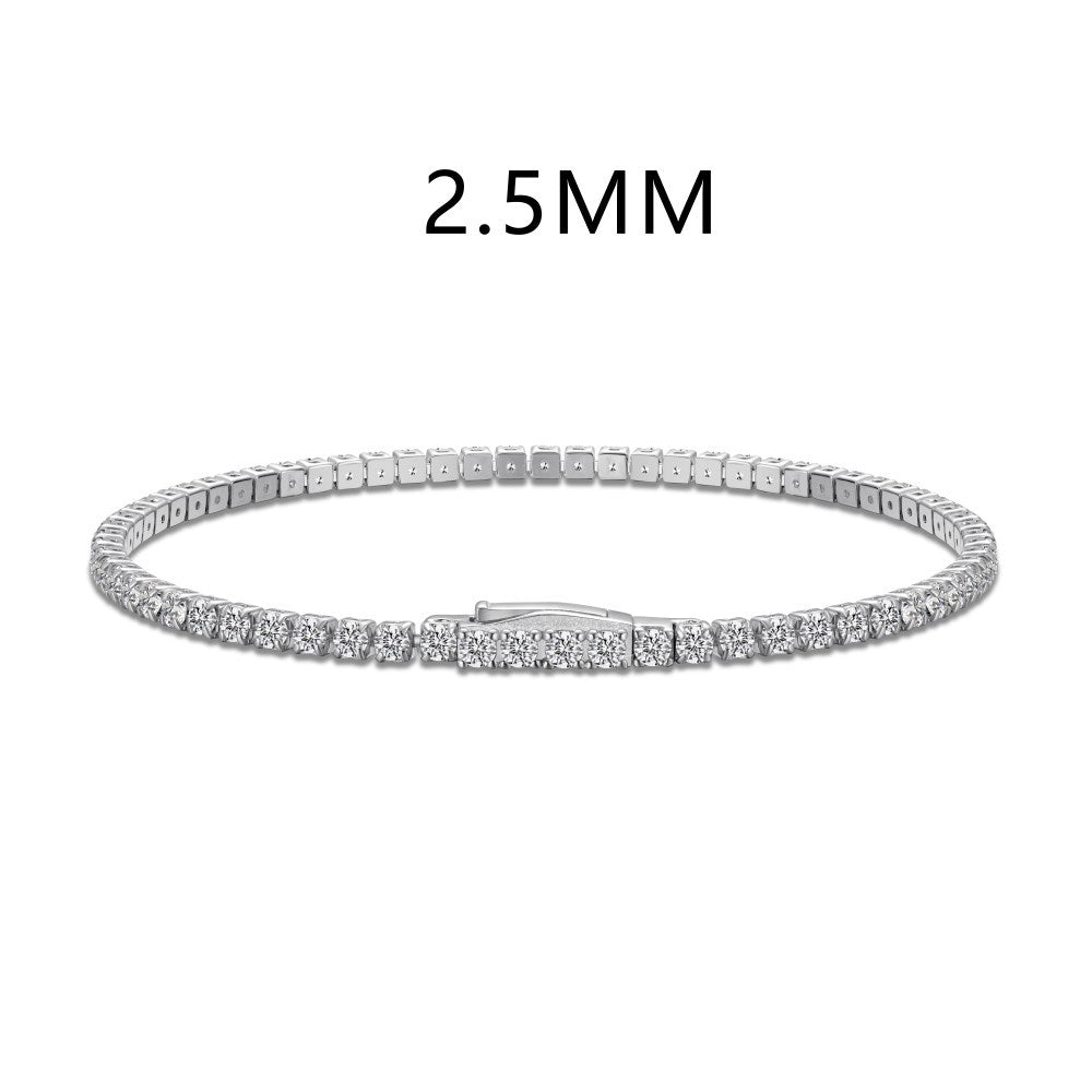 “Line Eclat” S925 Sterling Silver Tennis Bracelet