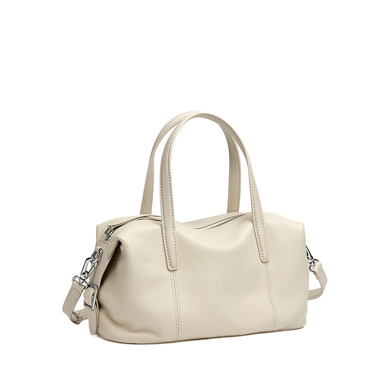 Women's Pebbled Cowhide Pillow Clutch Bag with Adjustable Strap
