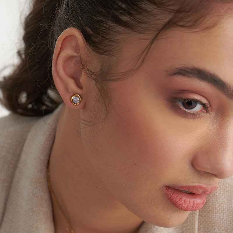 Modern Frame Geometric Square Jewelry Set 925 Sterling Silver Stud Earrings & Adjustable Ring