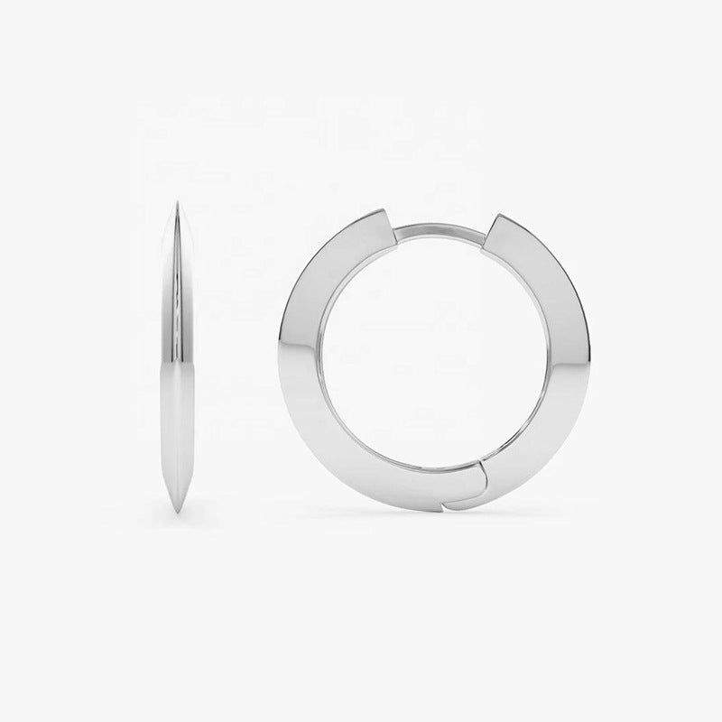 “Modern Orbit” S925 Sterling Silver Geometric Circle Hoop Earrings