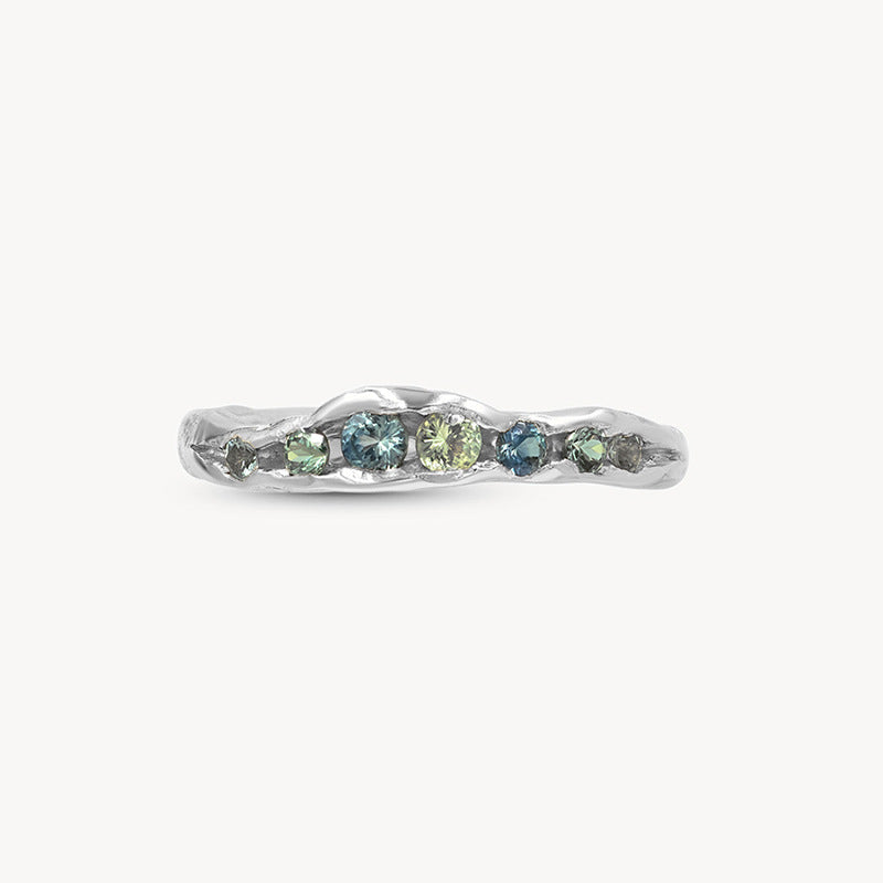 “Orbit Duo” S925 Sterling Silver Two-Tone Geometric Open Ring