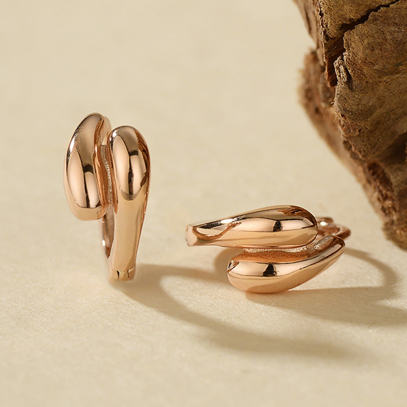 “Sleek Contour” S925 Sterling Silver Minimalist Hoop Earrings