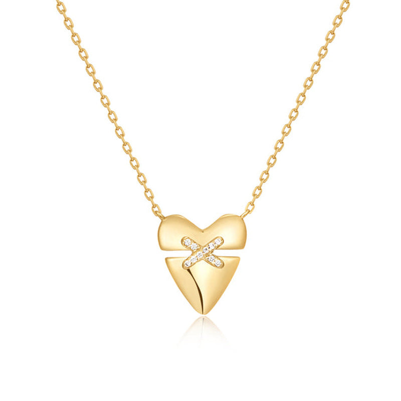 “Heartline” S925 Sterling Silver Minimalist Heart Pendant Necklace