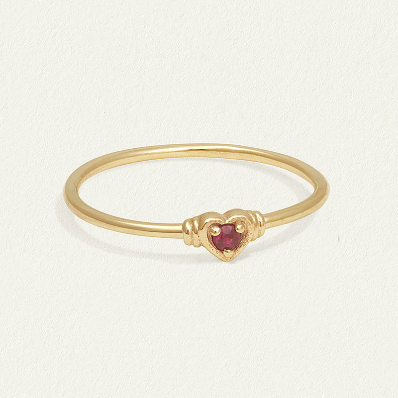 “Heart Spark” S925 Sterling Silver Micro-Pavé Heart Ring