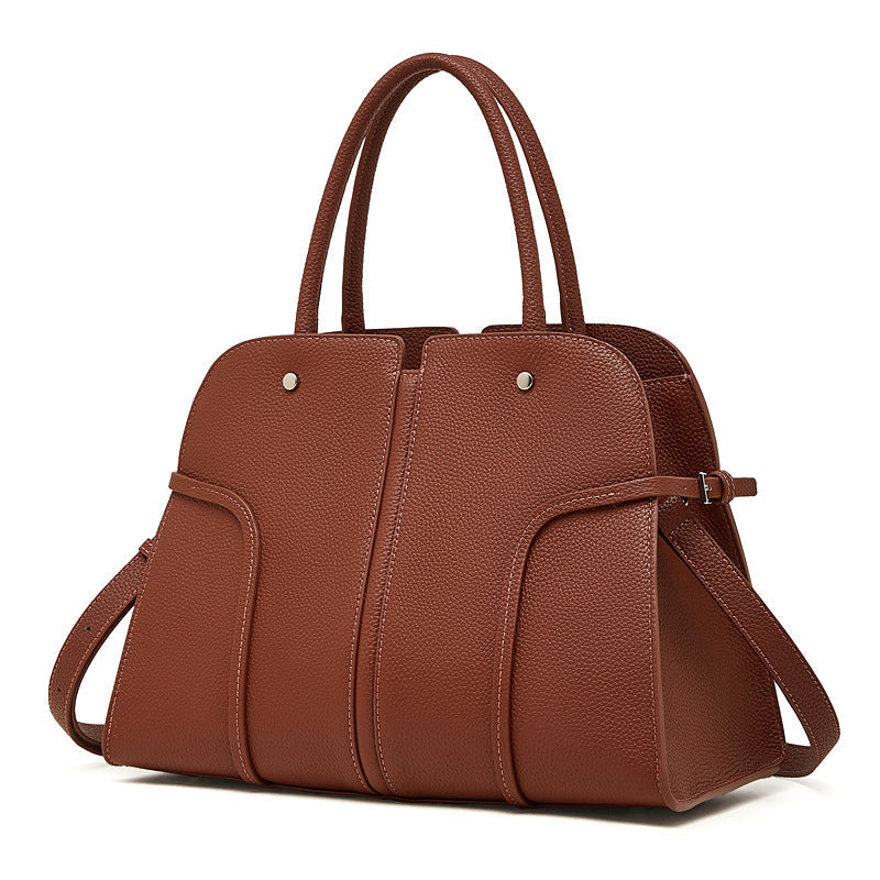 Women's Pebbled Cowhide Paneled Doctor-Style Work Bag