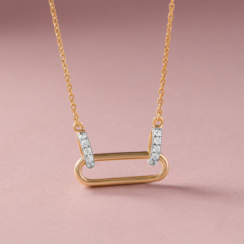 “Link Muse” S925 Sterling Silver Interlocking Paperclip Necklace