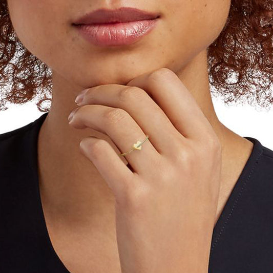 “Heartline” S925 Sterling Silver Open Adjustable Zircon Heart Ring