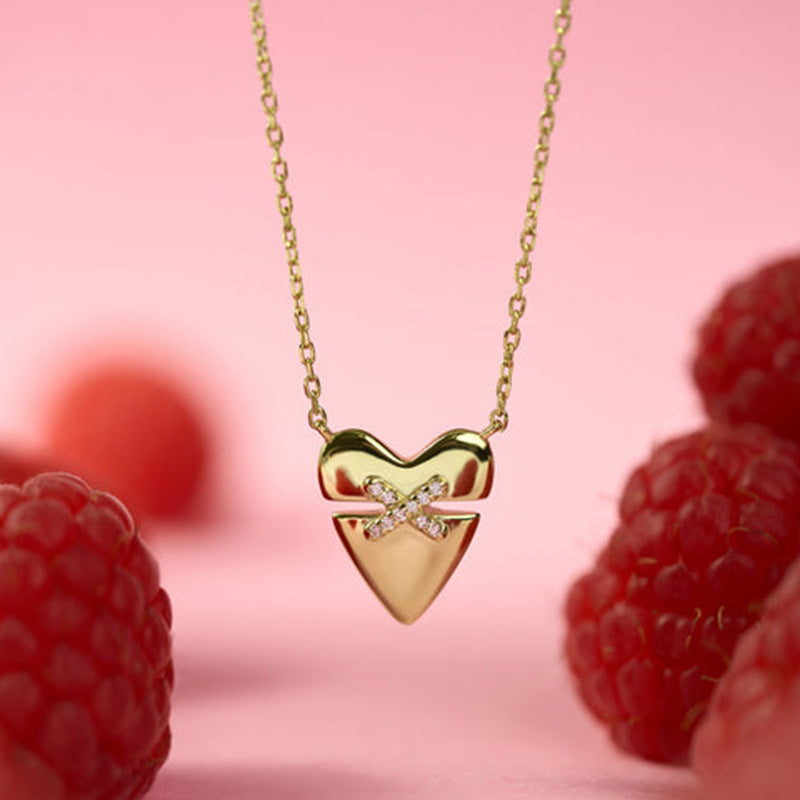 “Heartline” S925 Sterling Silver Minimalist Heart Pendant Necklace