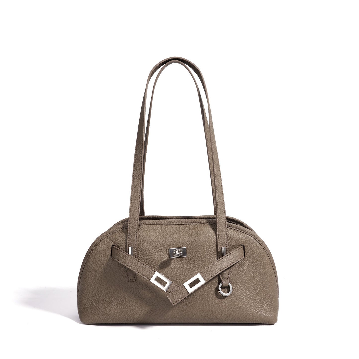 Women's Pebbled Cowhide Half-Moon Tote Bag with Quilted Liner