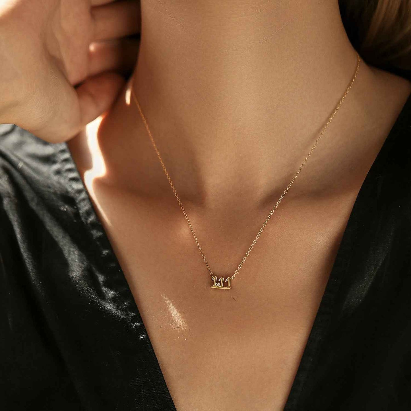 Lucky Number Personalized Necklace 925 Sterling Silver Zircon Charm