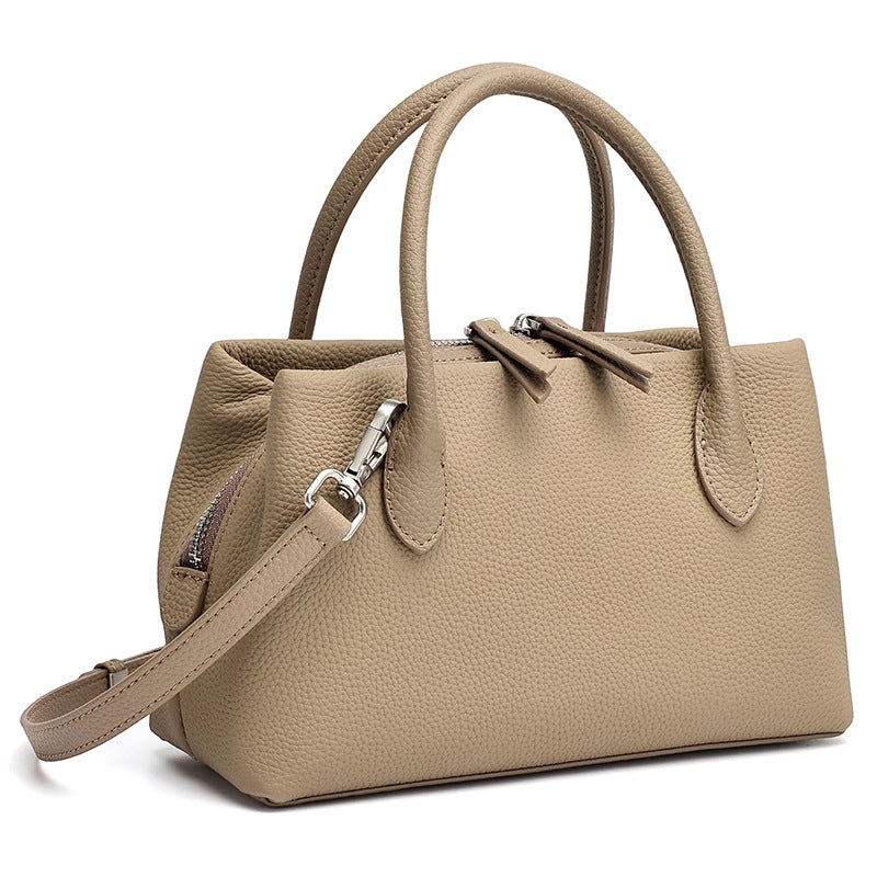 Women's Pebbled Cowhide Mini Tote Bag with Detachable Strap