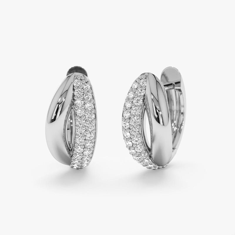 “Petite Spark” S925 Sterling Silver Micro-Set Zircon Hoop Earrings