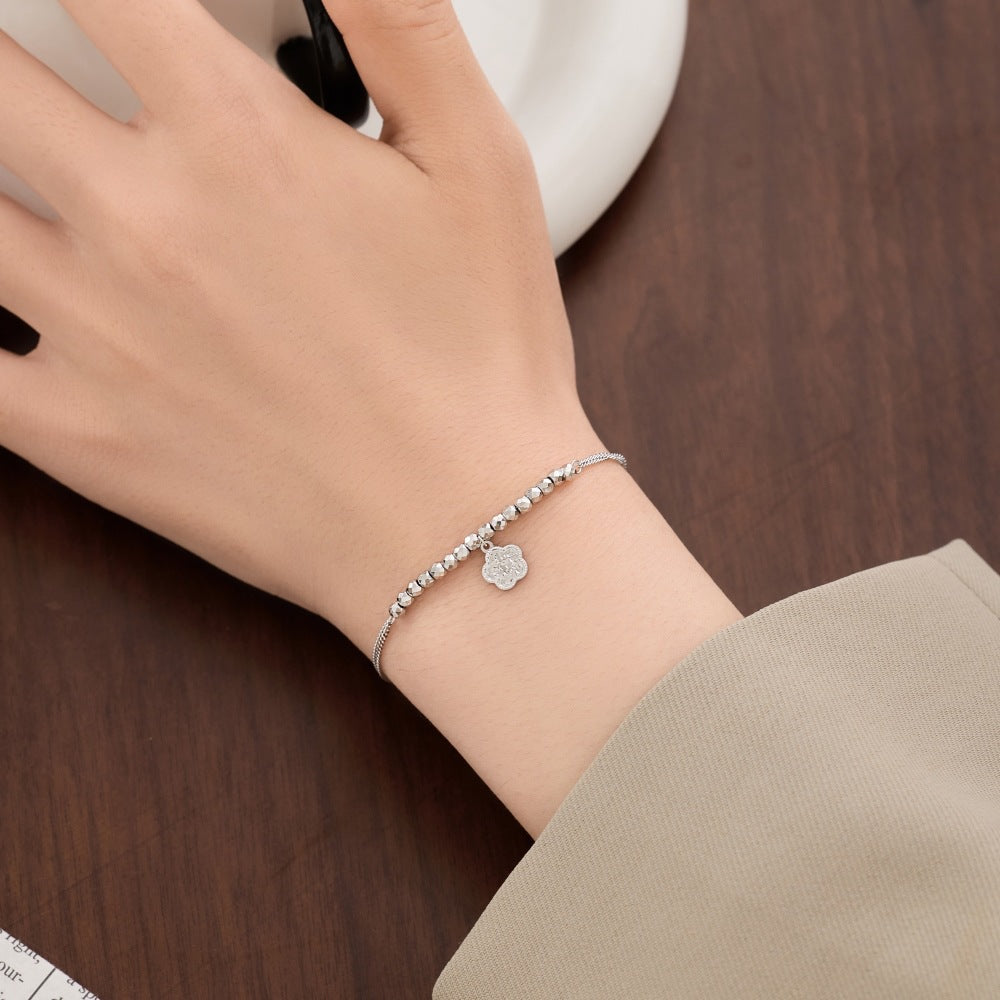 925 Sterling Silver Lucky Flower Charm Bracelet – Blossom Fortune