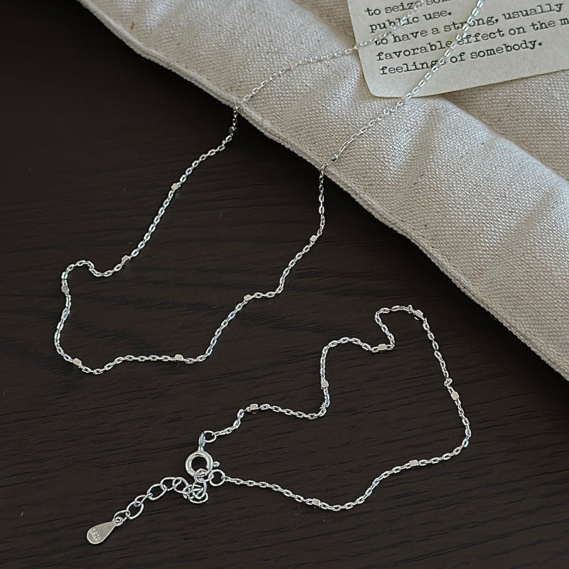 “Tiny Blocks” S925 Sterling Silver Minimalist Geometric Necklace