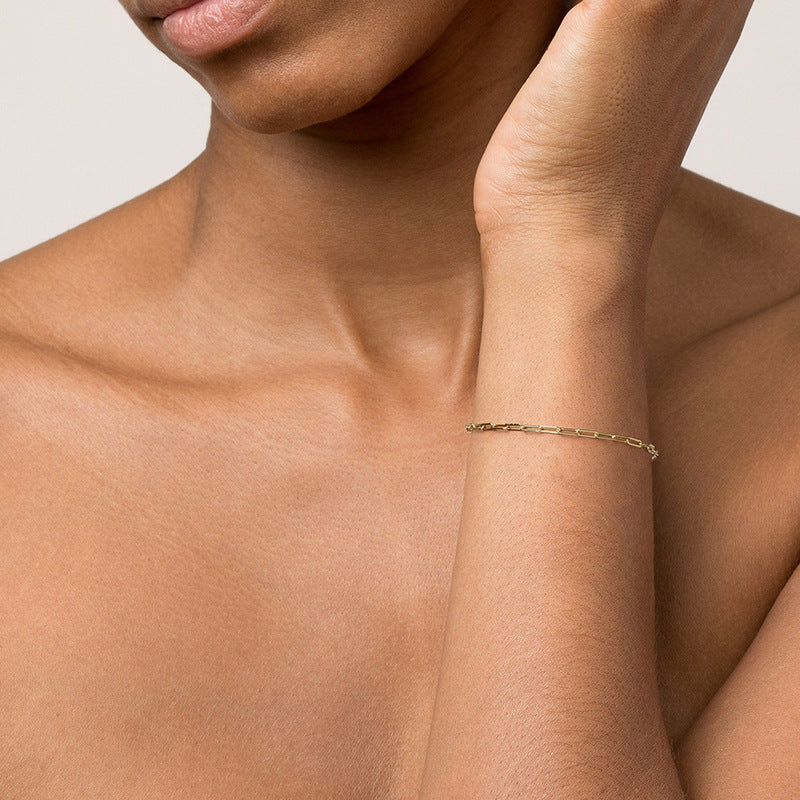 “Urban Link” S925 Sterling Silver Minimalist Chain Bracelet