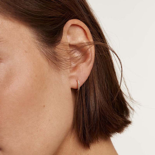 “Pavé Halo” S925 Sterling Silver Zircon Hoop Earrings
