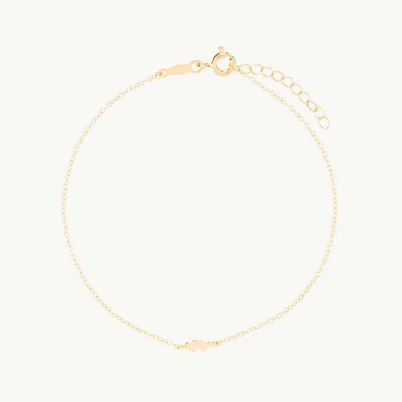 “Close to Heart” S925 Sterling Silver Double Heart Bracelet