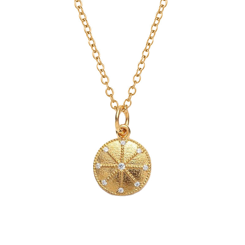 “Circle Eclat” S925 Sterling Silver Zircon Geometric Necklace