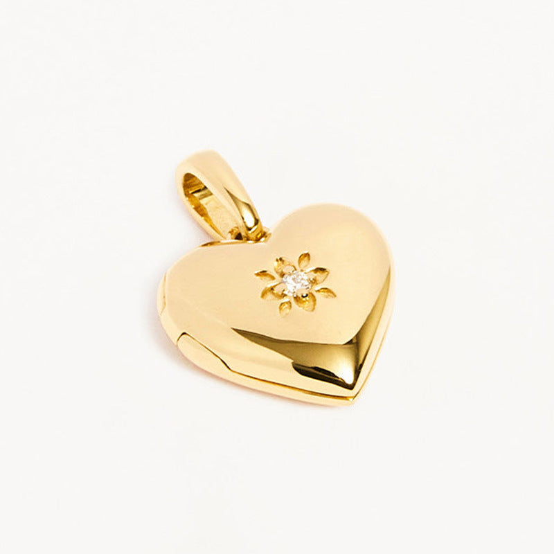 “Heart Vault” S925 Sterling Silver Heart Photo Locket Pendant