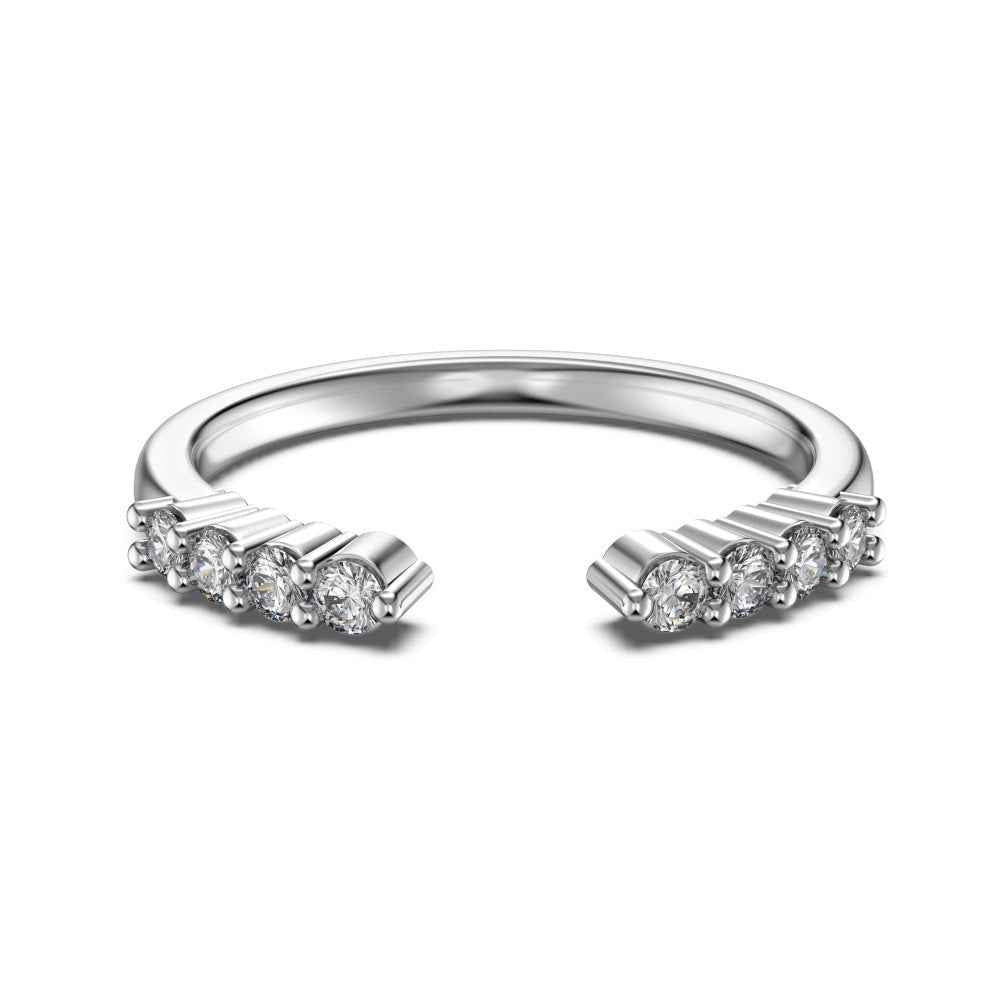 S925 Sterling Silver Marquise CZ Stacking Ring Set Adjustable