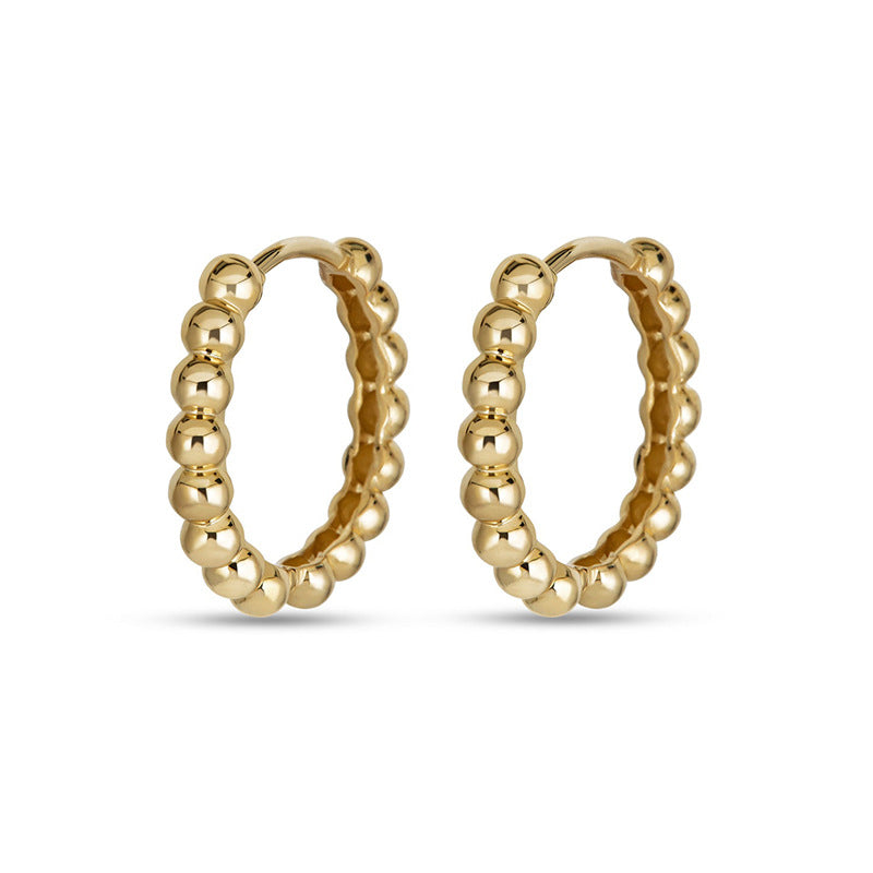 “Fortune Orbit” S925 Sterling Silver Bead Hoop Earrings