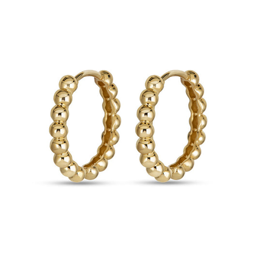 “Fortune Orbit” S925 Sterling Silver Bead Hoop Earrings