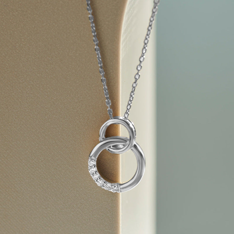 “Mobius Duo” S925 Sterling Silver Double Circle Necklace