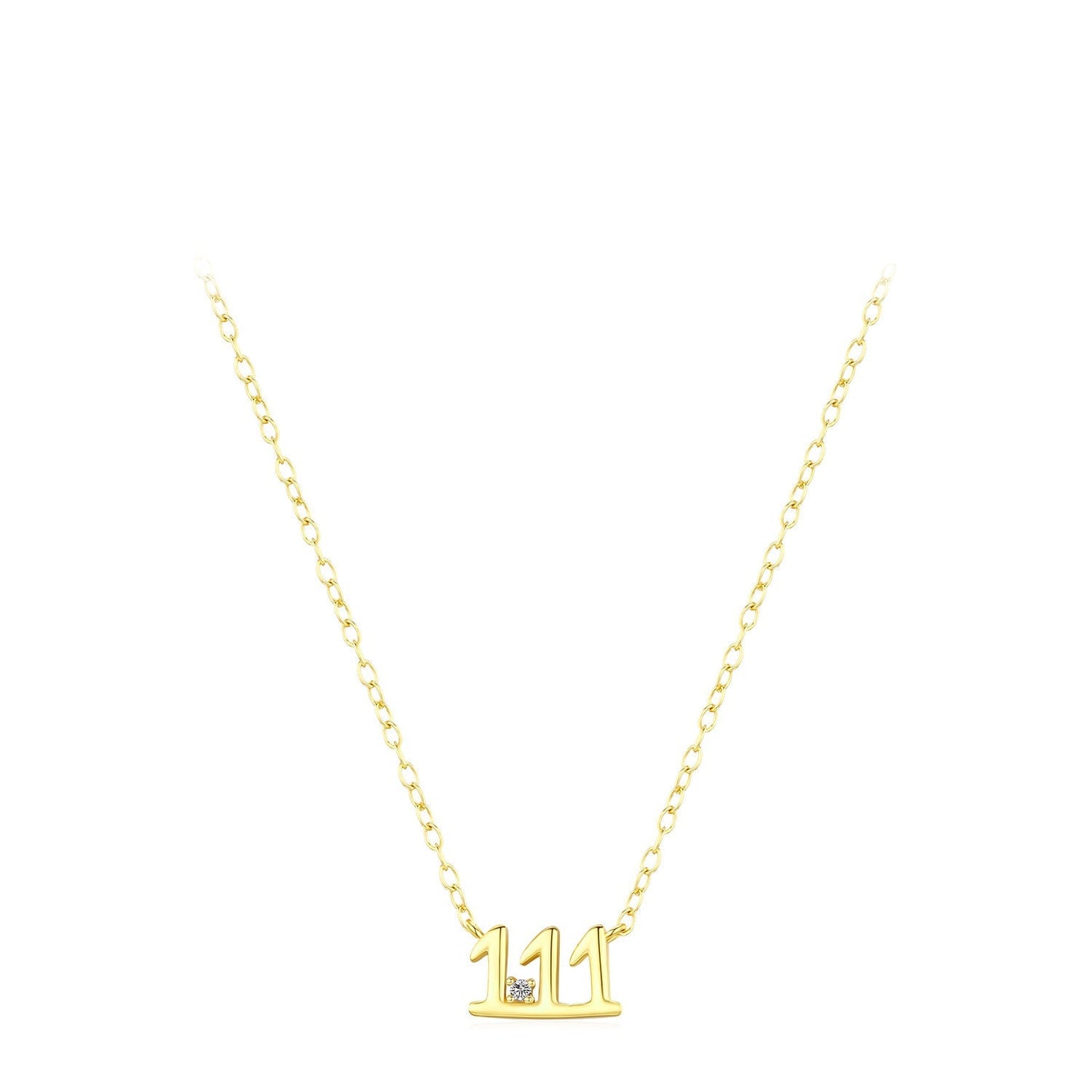 Lucky Number Personalized Necklace 925 Sterling Silver Zircon Charm